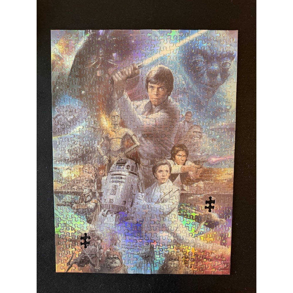 Star Wars Collectors Puzzle Set Tin 500 Pc Foil Puzzle Missing 2 Pieces + 300 - Picture 8 of 9